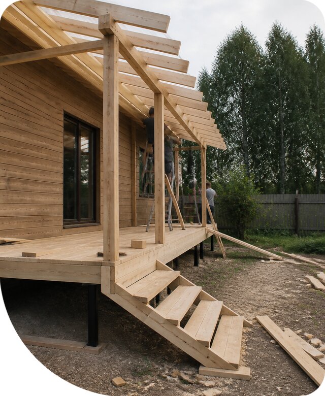 Строительство деревянных построек и пристроек в Колпине